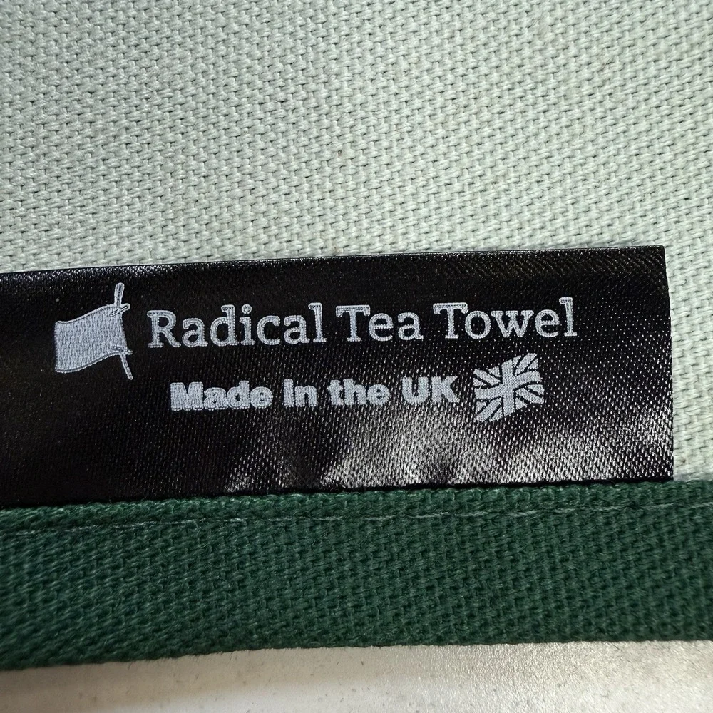 NEW Radical Tea Towel Dish Towel Huey Long Quote 100% Cotton Green Canvas UK